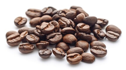 Coffee beans roasted with white background