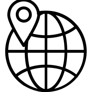 globe with location pin icon clip art preview