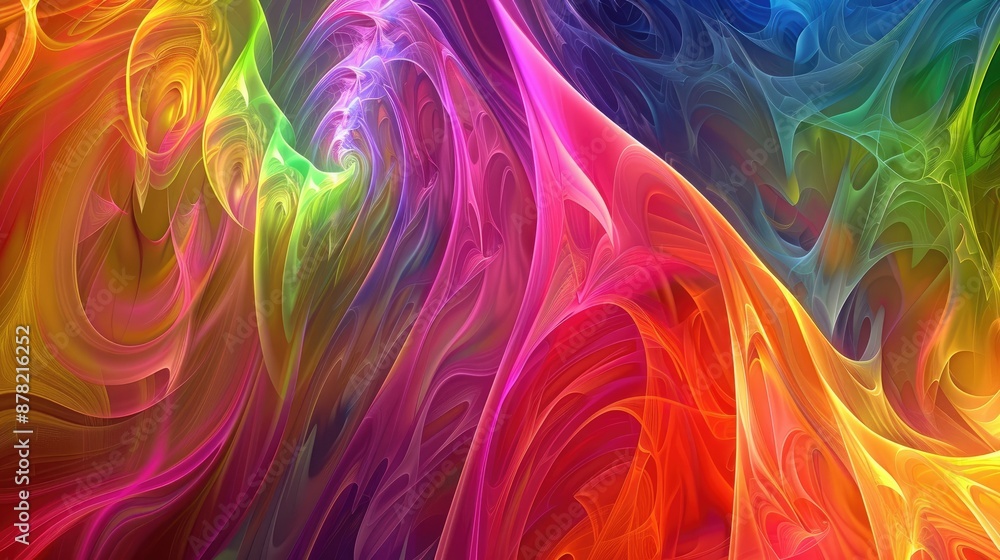 Aufkleber abstract background with a fractal pattern in vibrant, rainbow colors