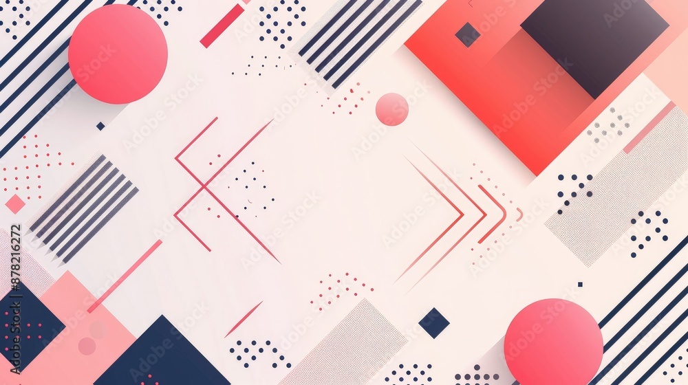 Fototapete abstract background with a minimalistic pattern of simple geometric shapes