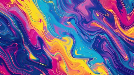 Abstract background with a vibrant, psychedelic design in neon colors