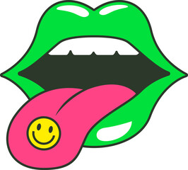 Psychedelic Mouth Illustration