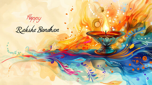 Raksha Bandhan, Creative Rakhi Design for Indian Festival Celebrating Brother-Sister Bonding.
