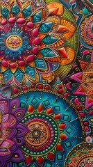 Mandala art with vibrant colors and intricate details