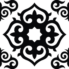 	
Ethnic background on the theme of Kazakh national ornament, seamless pattern, vector design