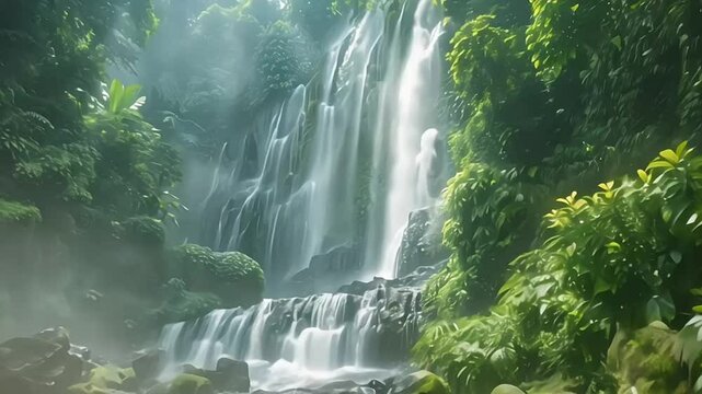 Amazing jungle waterfall
