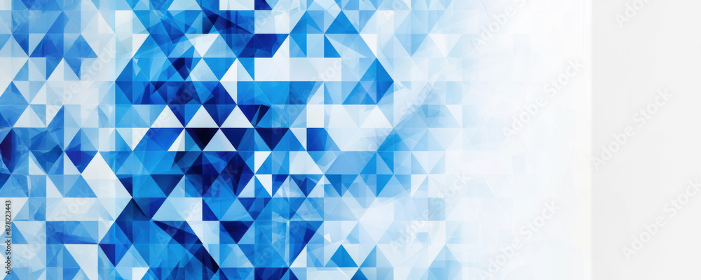 Aufkleber abstract blue and white geometric pattern with gradient background