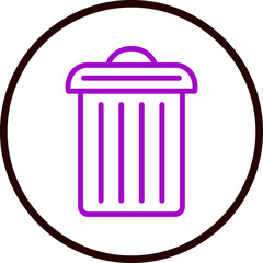 garbage Vector Line Purple Circle black