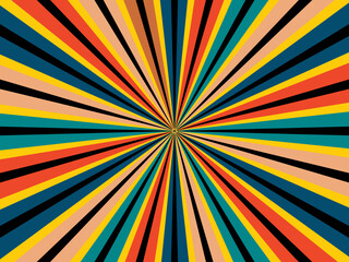Colorful striped background. Vector illustration. Fun abstract pattern retro design, summer and carnival background.