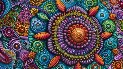 Obraz premium Vibrant abstract art with intricate patterns