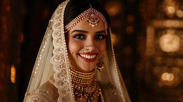 Beautiful Indian bride in traditional dress