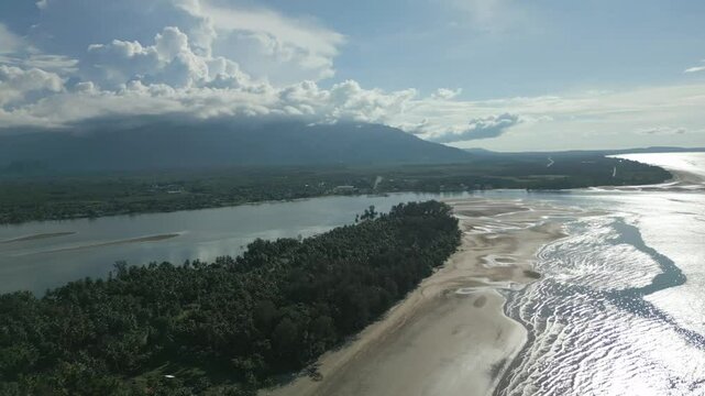 Beautiful Ariel Summer View At pugu Beach semata,Lundu Sarawak