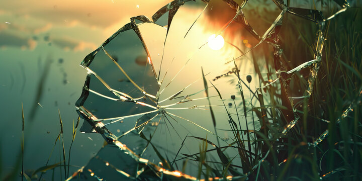 A shattered mirror, glinting in the light, reflecting the many facets of a life gone awry