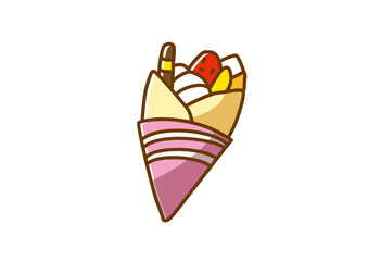 クレープ　手描き　透過png