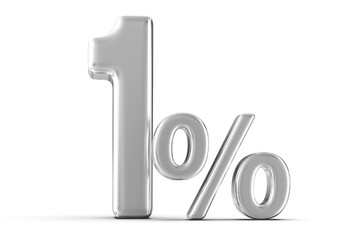 1 Percent Off Sale Gold Number 3D