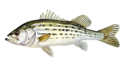 striped bass on a white background