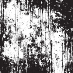 Grunge black and white. Abstract monochrome background. Vector pattern of scratches, chips, scuffs. Vintage worn surface. Old wall texture