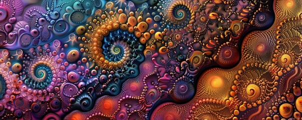 abstract texture background featuring intricate, fractal patterns in vibrant colors