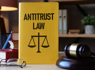 Antitrust law is shown using the text