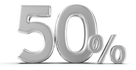 50 Percent Off Sale Gold Number 3D