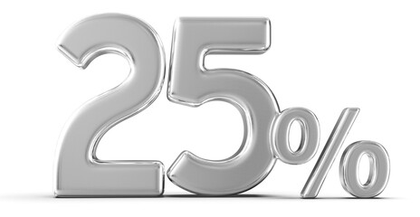 25 Percent Off Sale Gold Number 3D
