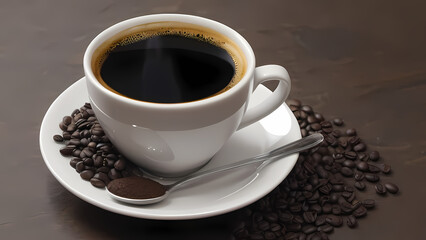 Fototapeta premium A Cup of Black Coffee