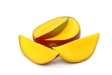 mango slice isolated on white background.