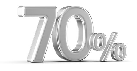 70 Percent Off Sale Silver Number 3D