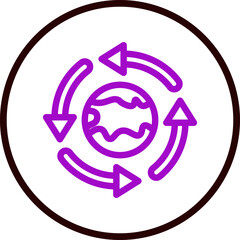 Global Vector Line Purple Circle black