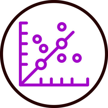 Scatter Graph Vector Line Purple Circle black