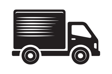 Modern Delivery Truck Silhouette Vector Art