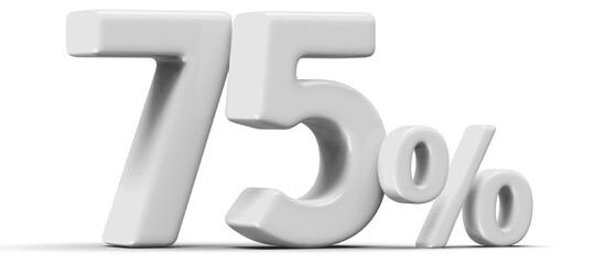 75 Percent Off Sale Silver Number 3D