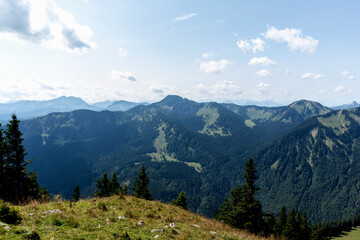 Bodenschneid mountain tour in springtime, Bavaria, Germany