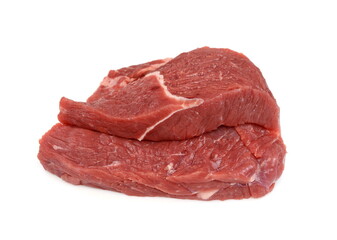 Fresh raw beef isolated on white