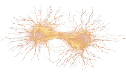 Electrifying image depicting a dynamic burst of electrical energy isolate on transparent background, png, cutout 