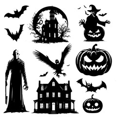 set of halloween elements