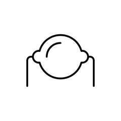 Capacitor outline icons, minimalist vector illustration ,simple transparent graphic element .Isolated on white background