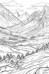 Fototapeta premium landscape with mountains