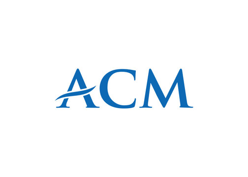 acm letter logo design , simple line cold modern