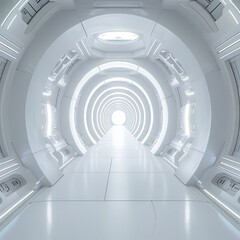 Obraz premium Futuristic Journey Through High-Tech Corridor