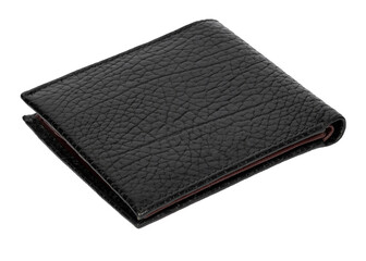 Black Leather Wallet with Folded Design