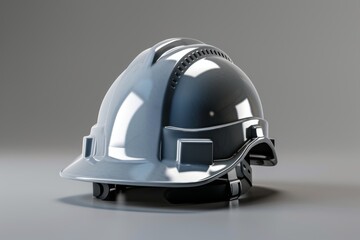 Fototapeta premium A D rendering of a safety helmet with a reflective strip, emphasizing visibility and safety. Illustration --ar 3:2 --style raw Job ID: dd1416bd-b492-43af-ba61-7f6e5055e762