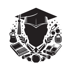 graduation Cap silhouette vector