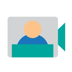 Video Lecture Vector Flat Icon Design