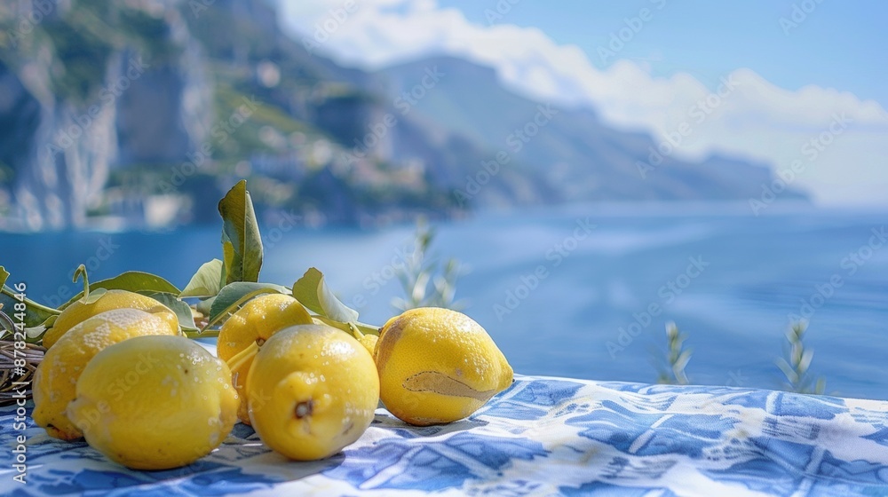 Poster A bunch of lemons sitting on top of a table