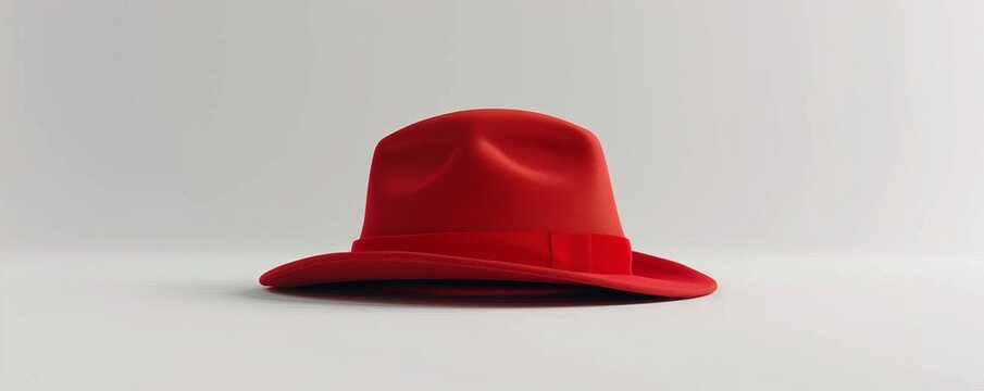 Isolated red hat on white background mockup, 4K hyperrealistic photo