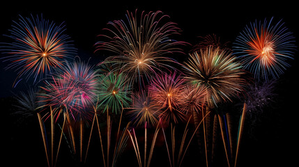 Summer Fireworks Background Wallpaper	