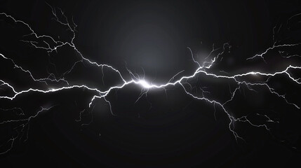 The Power and beauty of lightning strikes, on a Black background.