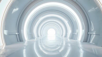 Obraz premium Futuristic Journey Through High-Tech Corridor