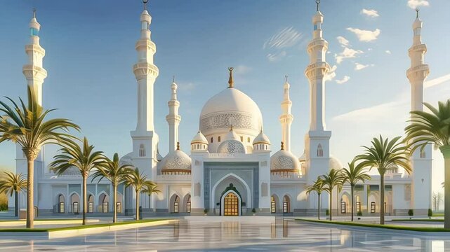 Amazing architecture design of muslim mosque ramadan
